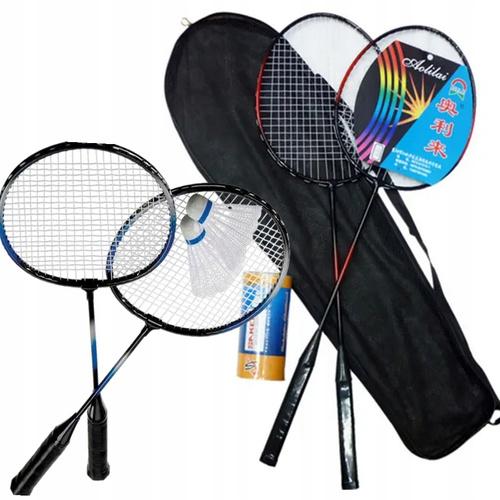 Zestaw Do Gry W Badmintona Zestaw Paletek + 2 Lotki Do Gry