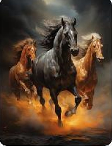 DIAMENTOWA MOZAIKA KONIE TRZY GALOPUJĄCE RUMAKI PAK 30 
30X40
