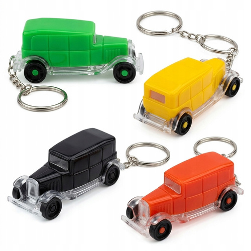Brelok Auto Retro Przezroczysty Do Kluczy Model Auta Dodatek Latarka