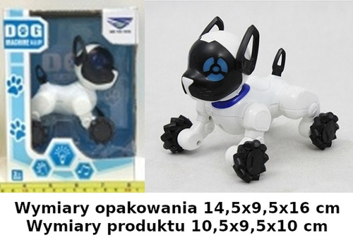 PIES CYBER DOG MAŁY Z DŹWIĘK KARTON /96/48
Wymiary opakowania 14,5x9,5x16 cm
Wymiary produktu 10,5x9,5x10 cm
Waga 0,20 kg