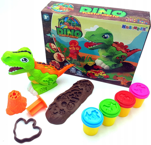 Dinozaur Zestaw Masa Plastyczna Wyciskarka + Wulkan Diy