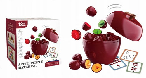 Układanka Edukacyjna Jabłko z Liczbami i Kartami Matematycznymi
