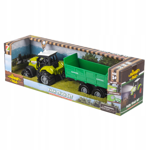 Ciągnik Traktor z Przyczepą Zestaw Rolniczy ze światłem dźwiękiem