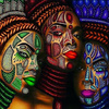 Diamentowa Mozaika Haft Plemienne Kobiety Ritual 30X30CM