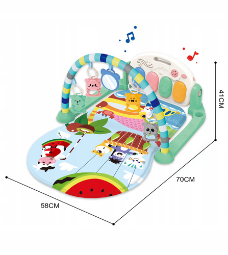 Mata Edukacyjna dla Niemowląt Lot Balonem Pianinko Światła i Melodie