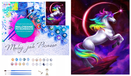 Malowanie Po Numerach Jednorożec 50X40 Cm Na Ramie