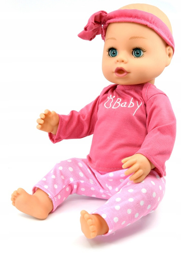 Lalka Interaktywna Bobas 43 Cm + Akcesoria Efekty Dźwiękowe Dla Dzieci