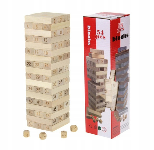 Układanka Chwiejąca Wieża Gra Zręcznościowa Składane Bloki Drewniana