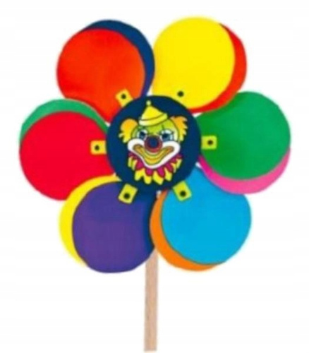 Wiatrak Wiatraczek Zabawka Kolorowy Balkonowy Śr 19 Cm 1Szt