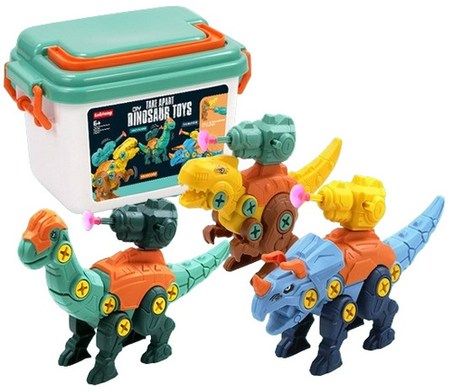 DINOZAURY KLOCKI KONSTRUKCYJNE W SKRZYNCE, pak 48
klocki do budowania dinozaurów z wyrzutnią. Do zbudowania 3 różne gatunki dinozaurów. W zestawie strzałki i zabawkowe śróbokręty
wymiary dinozaurów: ok 18 x 6 x 10 cm
Wymiar Opakowania : 23 15,5 x 14 cm