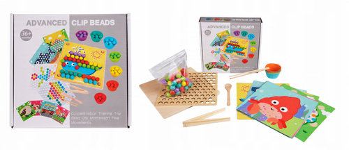 Mozaika Drewniana Obrazki Z Kulek Koralików Kolorowych Układanka