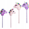 Pluszowa Głowa Konia Na Kiju Różowa Z Dźwiękiem Hobby Horse Zabawka