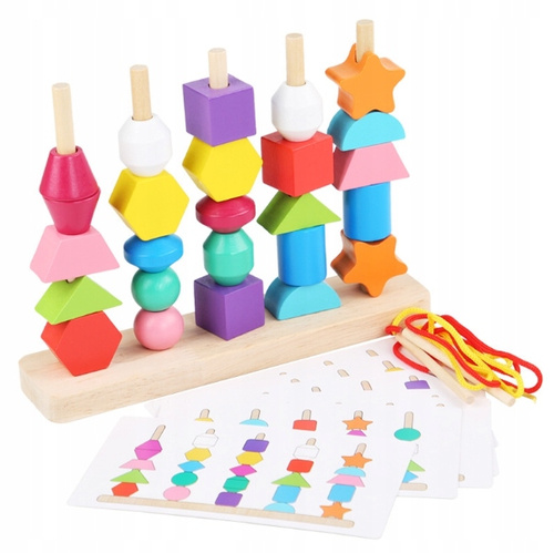 Układanka Sorter Drewniana Montessori Klocki Edukacyjna Zabawka ...