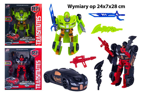TRANSFORMER AUTO ROBOT WAR ZIEL/CZERWONY. RYS.KARTON / 72
Wymiary op 24x7x28 cm