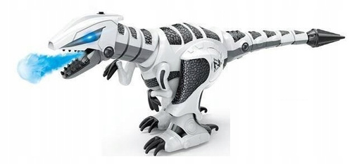 Cyber Dinozaur Na Radio Zionący Parą Sterowany Pilotem Biało Szary
