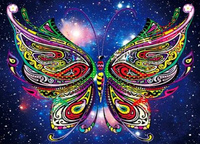 Diamentowa Mozaika Motyl Olbrzymi Na Niebieskim Tle 30x40 Cm