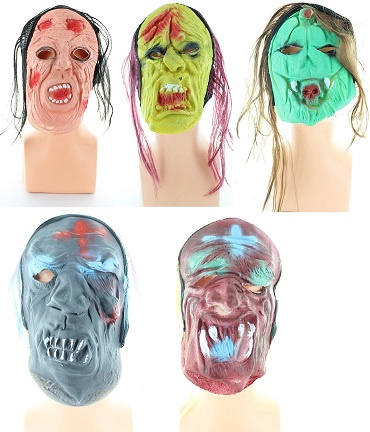 MASKA GUMOWA MIX STRASZNA Z WŁOSAMI HALOWEEN KARNAWAŁ IMPREZĘ