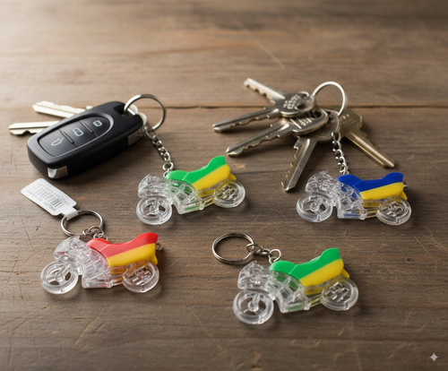 Brelok Do Kluczy Motor Przezroczysty Transparentny Różne Kolor