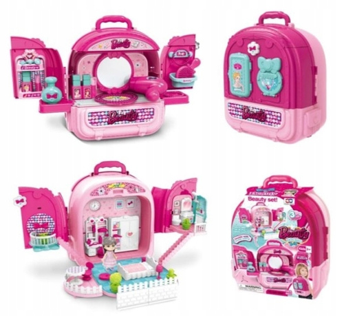 Domek Dla Lalek Toaletka Dziecięca W Mobilnym Plecaku 3 W 1