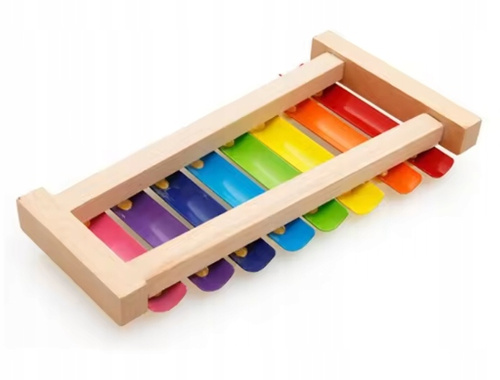 Kolorowe Cymbałki Muzyczne Drewniane 8 Ton Ksylfon Nauka Gry Dla Dzieci