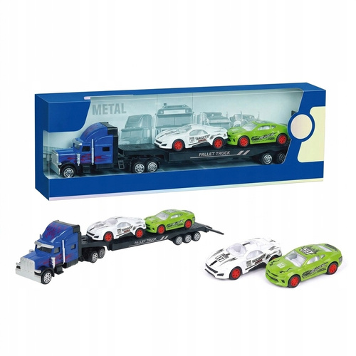 Ciężarówka Laweta Metalowa 1:64 Transporter Aut Sportowych Truck Auta