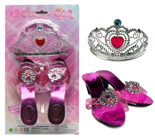 ZESTAW MAŁEJ KSIĘŻNICZKI WRÓŻKI - DIADEM PANTOFELKI DLA DZIEWCZYNKI