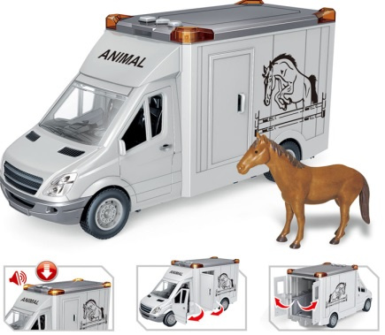 AUTO SAMOCHÓD BUS DO PRZWOZU KONI + KOŃ ŚWIATŁO, D