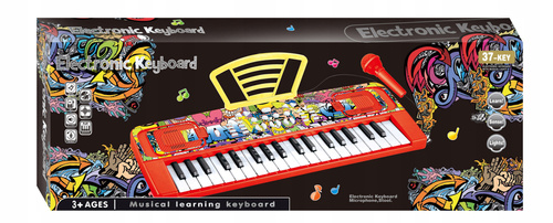 Keyboard Z Mikrofonem Pianino Dla Dzieci Pianinko Czerwone Efekty Dźwiękowe