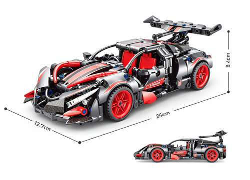 Klocki Auto Sportowe Supercar Extreme Speed Czerwony 465 Elementów