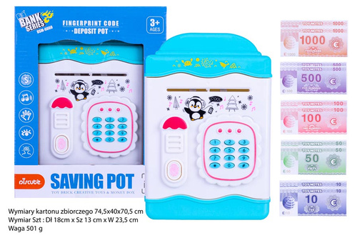 SEJF ELEKTRONICZNY SKARBONKA BANKNOTY MONETY