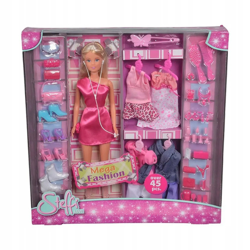 Lalka Simba Steffi + Garderoba Z Ubraniami