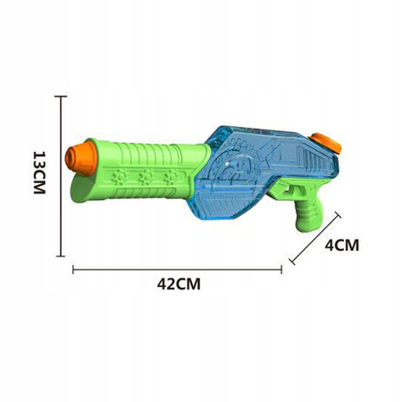 Pistolet Na Wodę 42 Cm Super Moc Z Przezroczystym Zbiornikiem