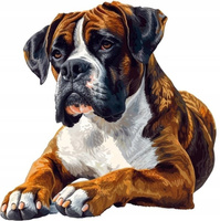 Diamentowa Mozaika Pies Bokser Leżący 30x40 Cm Kreatywne Diamenty