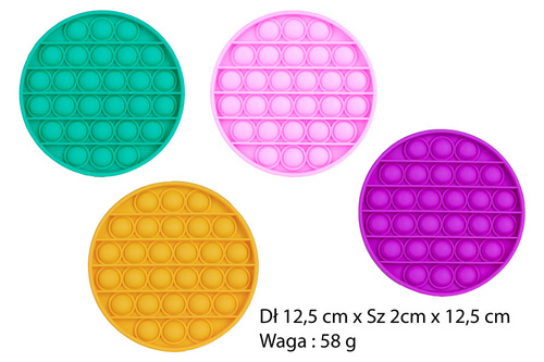 POPIT ZABAWKA SENSORYCZNA ANTY STRES - Push Bubble Pop It PAK 200
Dł 12,5 cm x Sz 2cm x 12,5 cm
Waga : 58 g