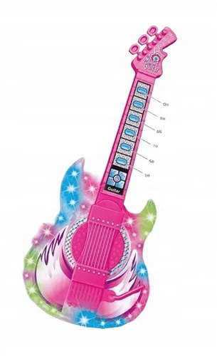 Świecąca Gitara Elektryczna Z Diodami Oraz Muzyką Pod Przyciskami Regulacja