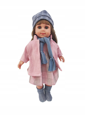 Lalka Słodka Maja Z Niebieskim Szalikiem I Różową Kurtką Zabawka