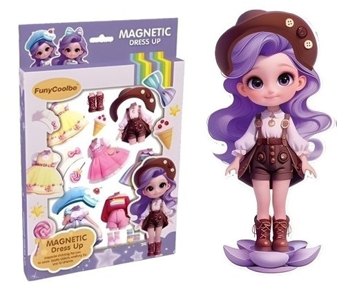Lalka Zabawa W Ubieranie Lalki Ubranka Fioletowa Magnetyczne Dopasowanie