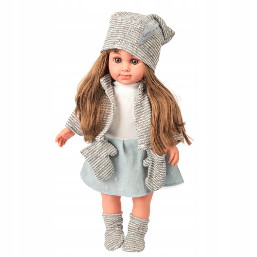 Lalka Słodka Maja Z Szarym Płaszczem, Rękawiczkami I Czapeczką Zabawka