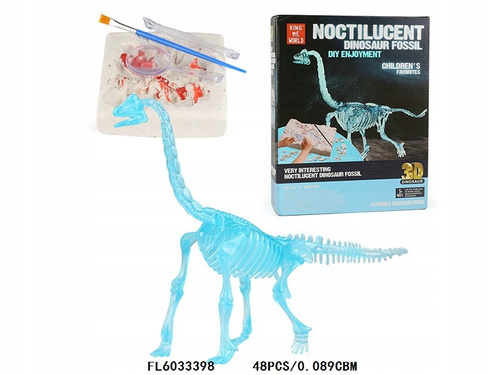 Skamielina Dinozaur Brachiozaur Model Szkieletu Świecący W Ciemności