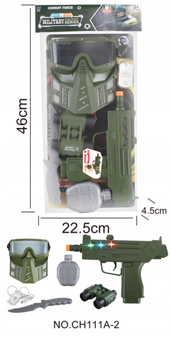 Akcesioria Zestaw Do Kostiumu Żołnierza Pistolet Maszynowy Maska Szturmowa