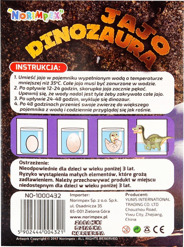 Jajko Jajo Dinozaura Rosnący Dinuś Wykluwający Z Jajka