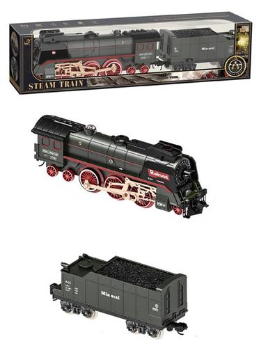 KOLEJKA LOKOMOTYWA PAROWA Z WAGONEM DŹ/ŚW/PARA, pak 24
kolejka elektryczna, z dźwiękiem, światłem, z opcją wypuszczania pary,
zestaw wymaga baterii (nie są zawarte w zestawie), ładowanie USB
wymiary lokomotywy: 24,2 x 5,4 x 8,8 cm
wymiary wagonu: 7,1 x