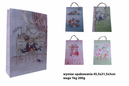 TORBA PREZENTOWA A3 PASTELOWE KOLORY *10