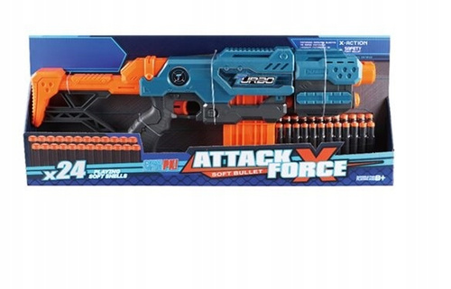 Pistolet Szturmowy Na Naboje Piankowe Miękkie Bezpieczny Dzieci + 24 Naboje