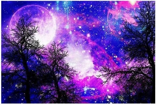 Malowanie Po Numerach 50X40 Cm Kreatywne Z Ramą Fioletowe Niebo