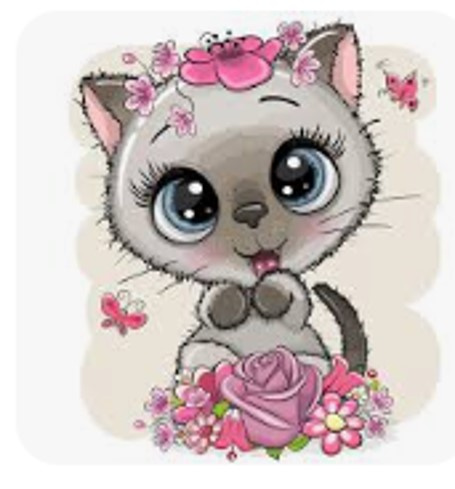 MALOWANIE PO NUMERACH KREATYWNE DLA DZIECI KOTEK KWIATY 20x20 RAMA