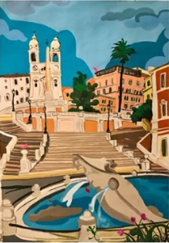 Malowanie Po Numerach Hiszpańskie Schody 50x40 Z Ramą Kreatywne