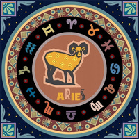 Diamentowa Mozaika Haft 7D Baran Znak Zodiaku Mandala