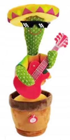 Tańczący Kaktus Z Gitarą Funkcja Powtarzani Śpiewania I Tańczenia