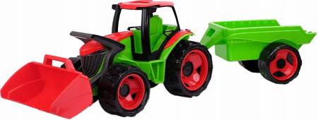 Ogromny Traktor Spychacz Xxl 107 Cm Z Ruchoma Łyżką + Przyczepa Lena